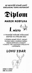Diplom myslivecké soutěže č.742 na desce s kůrou 3D