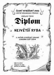 Diplom největší ryba č.757 pergamen z překližky