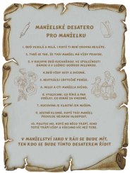 Desatero pro manželku č.718 pergamen na překližce