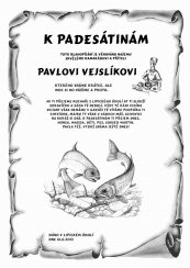 Gratulace rybář č. 758 pergamen z překližky