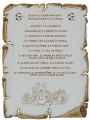 Desatero pro fanoušky fotbalu č.710 pergamen z překližky