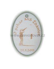 Známka oválná velká s dírkou sportovní č.855 - Známka oválná s dírkou oboustranná