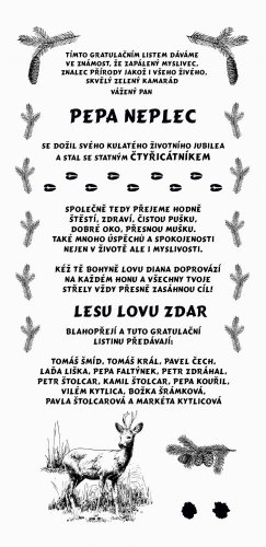 Gratulace myslivec č.724 - na frézované desce 2D