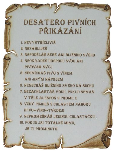 Pivní desatero pergamen malý č.861