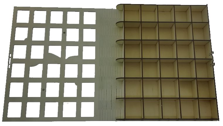 Dřevěná krabička - kniha s okénky - Krabička s 30 okénky