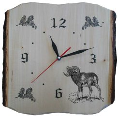 Hodiny deska s kůrou muflon