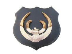 Podložka pod trofej č.364 - černá + stříbrné litinové krytí