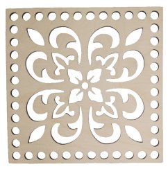 Dřevěný výřez na háčkování čtverec vyřezávaný vzor 150x150 mm