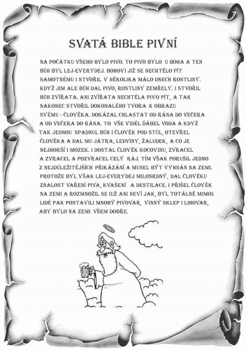 Svatá bible pivní č. 865 pergamen z překližky