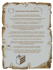 Desatero pro návštěvu č. 712 pergamen na překližce