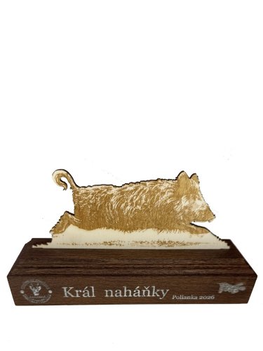 Dřevěná plaketa Král honu nebo naháňky ve dvou barvách - motiv: Letící kachna 2