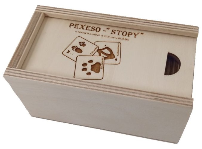 Pexeso stopy 36 dílků + dřevěná krabička