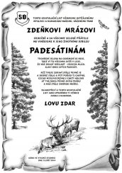 Gratulace pro myslivce č. 744 pergamen z překližky