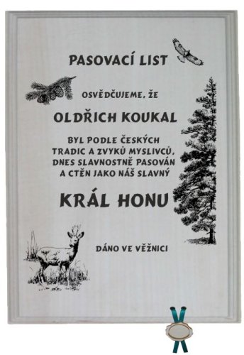 Pasovací list král honu č.723 na frézované desce
