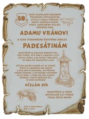 Gratulace včelař č.697 - Gratulace včelař pergamen z překližky