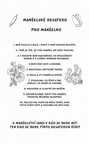 Desatero pro manželku č. 718 na desce s kůrou