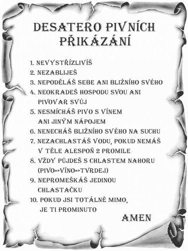 Pivní desatero pergamen malý č.861