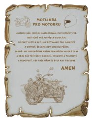 Modlitba pro motorku veterán č. 787 pergamen z překližky