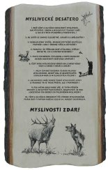 Desatero pro myslivce č.708 na desce s kůrou