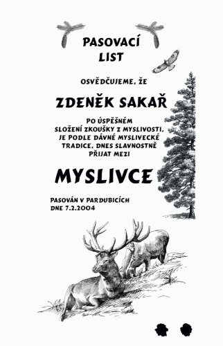 Pasovací list myslivec č.735 na frézované desce 2D