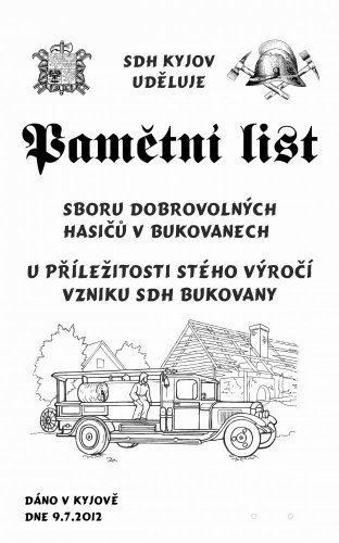 Pamětní plaketa k výročí založení sboru č.793 deska s kůrou