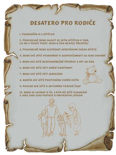 Desatero pro rodiče č.714 pergamen na překližce