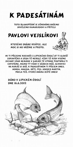 Gratulace rybář č. 758 na desce s kůrou 3D