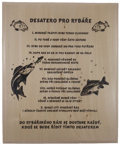 Desatero pro rybáře č.704 na frézované desce