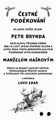 Čestné poděkování myslivec č.747 - Čestné poděkování myslivec na frézované desce 2D