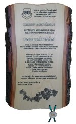 Gratulace vinař č.794 na desce s kůrou 3D