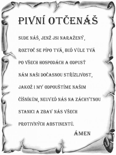 Pivní otčenáš pergamen malý č.860