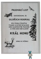 Pasovací list král honu č.723 na frézované desce