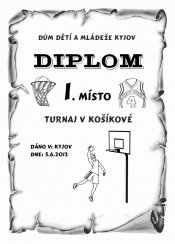 Diplom v basketbalu č.771 pergamen z překližky