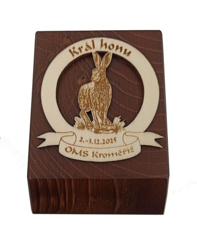 Dřevěná plaketa hnědá Král honu nebo naháňky