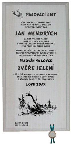 Pasovací list jelen č.733 na frézované desce 2D