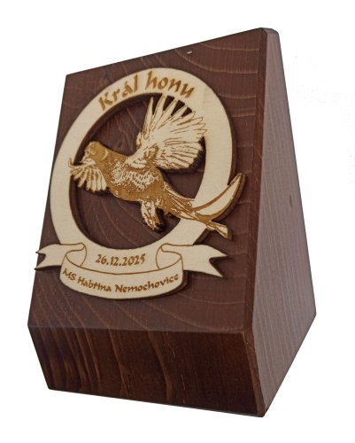 Dřevěná plaketa hnědá Král honu nebo naháňky
