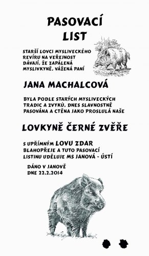 Pasovací list černá zvěř č.731 na desce s kůrou 3D