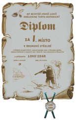 Diplom myslivecké soutěže č.742 pergamen z překližky