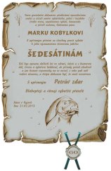 Gratulace rybář č. 764 pergamen z překližky