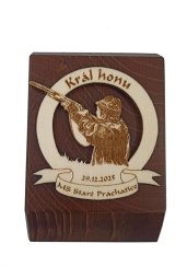 Dřevěná plaketa hnědá Král honu nebo naháňky