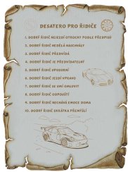Desatero pro řidiče č.716 pergamen na překližce