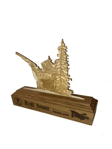 Dřevěná plaketa Král honu nebo naháňky ve dvou barvách - motiv: Letící kachna 2