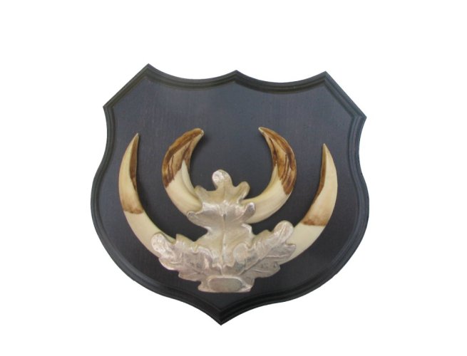 Podložka pod trofej č.361 - černá +stříbrný list velký