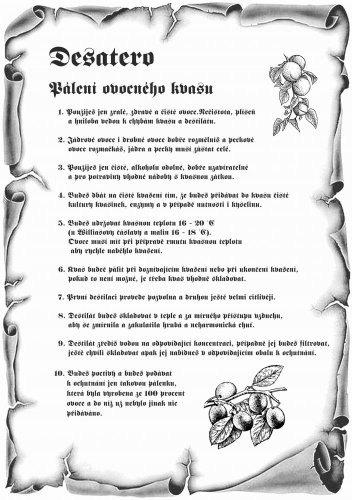 Desatero ovocného kvasu č.700 pergamen z překližky