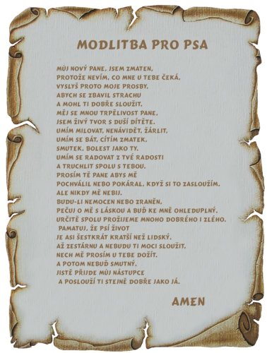 Modlitba pro psa pergamen malý č.868
