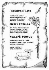 Pasovací list psovod č.736 pergamen z překližky