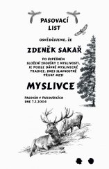 Pasovací list myslivec č.735 na desce s kůrou 3D