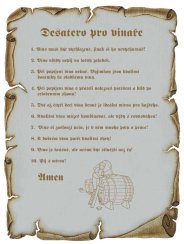 Desatero pro vinaře č.702 pergamen z překližky