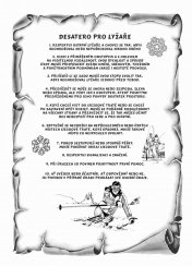 Desatero pro lyžaře č.711 pergamen z překližky