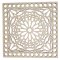 Dřevěný výřez na háčkování čtverec vyřezávaný s rostlinou 150x150 mm